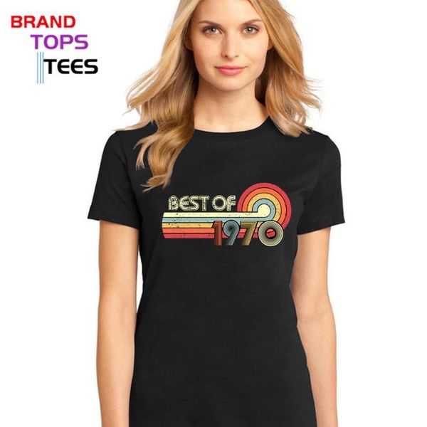 

women's t-shirt vintage 1970 t shirt women retro year of birth woman mother's day mom anniversary birthday gift tee, White