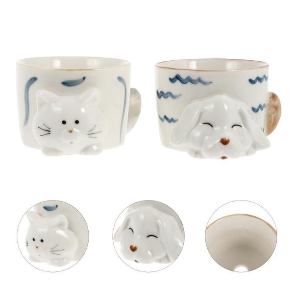 

planters & pots 2pcs cartoon cat dog design bonsai creative ceramic deskadorns