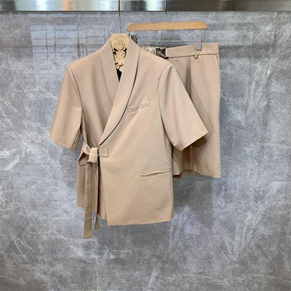 

men's suits & blazers summer high sense small suit jacket men's fashion short sleeve thin, White;black
