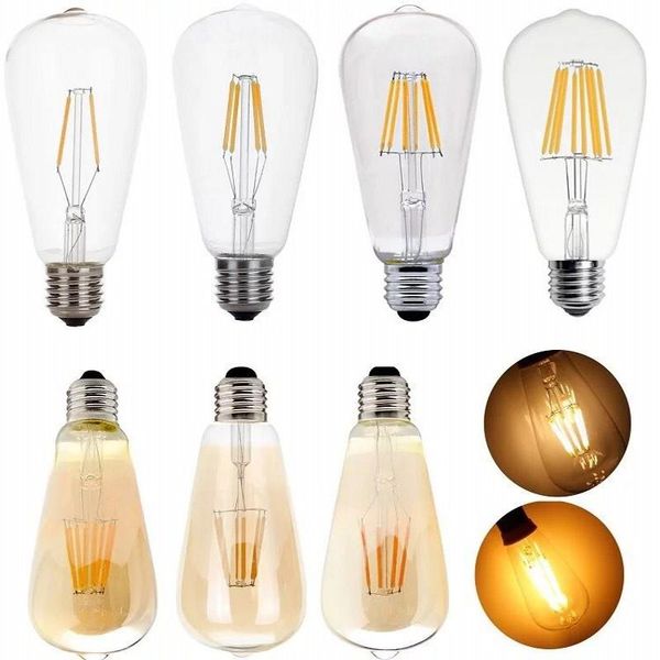 

bulbs st64 4w 6w 8w 10w edison led filament bulb lamp 220v e27 vintage antique retro ampoule replace incandescent light
