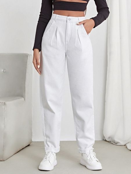 

slant pocket mom fit jeans j6x8#, Blue