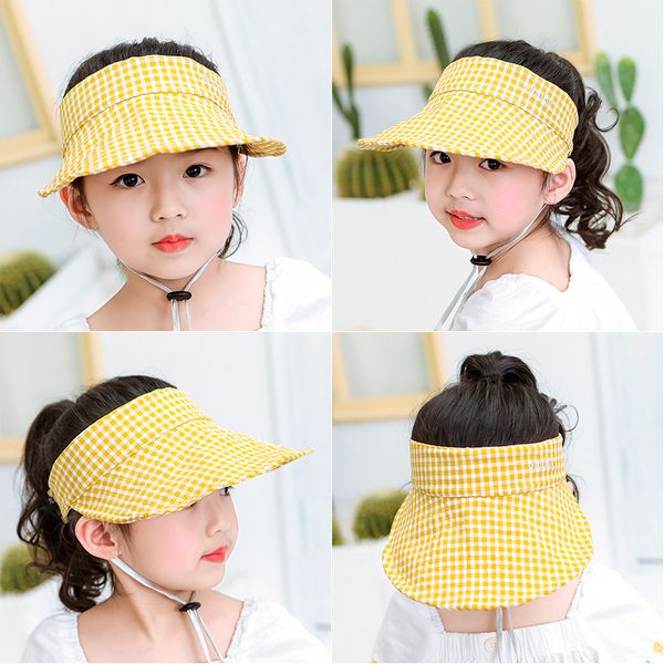 

summer beach girls empty big brim sun hat fashion lattice sun hat, Yellow
