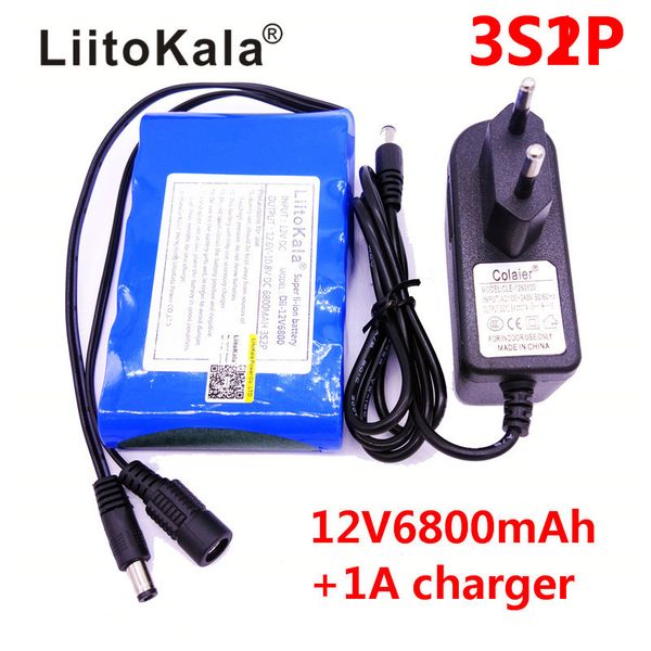 

hk liitokala dc 12v 6800mah 18650 li-ion rechargeable battery pack charging power bank for gps car camera