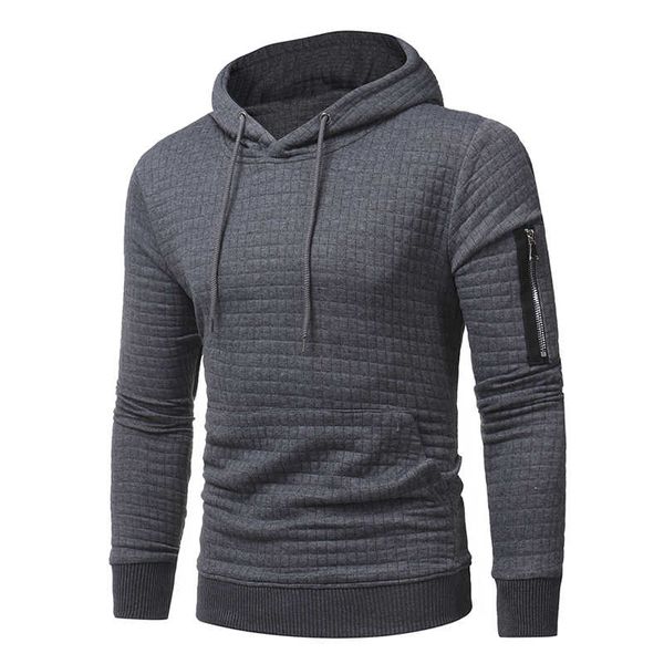

new autumn and winter thick warm fashion casual hoodies solid color o-neck hooded sweatshirt mens hoodie, Black