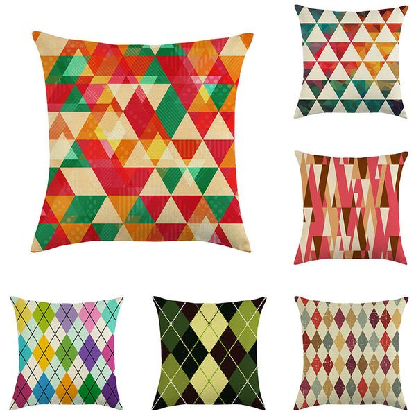 

45cm*45cm colour geometry design linen/cotton throw pillow covers couch cushion cover home decor pillow