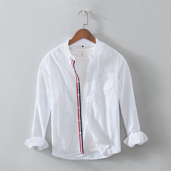 

2021 spring new arrival long-sleeved simple cotton fashion comfortable shirts for men solid white shirt male chemise camisa 4r48
