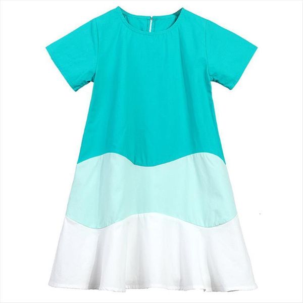 

3 to 12 years kids girl dresses amp big girls summer color block cotton casual flare ruffle children fashion dress, Red;yellow