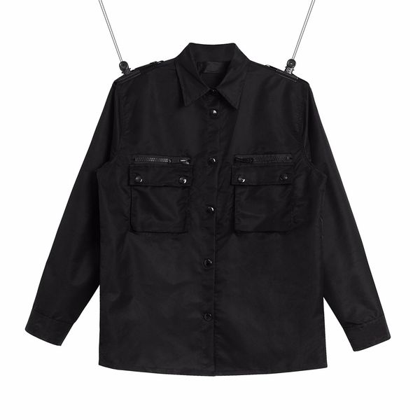 

men's casual shirts spring and summer suit workwear style shirt with dark multi-pocket shorts fashion streetwear 3b6d, White;black