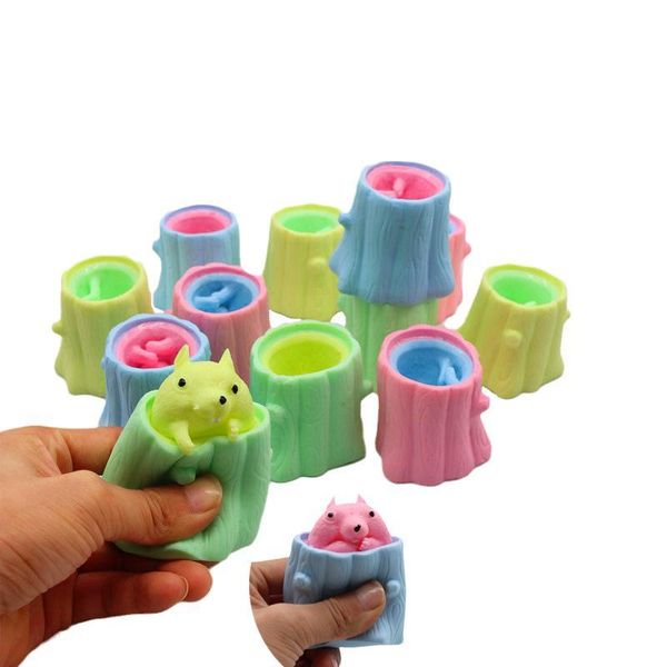 

squeeze squirrel finger toys evil decompression toy tree pen squirrels cup dhl