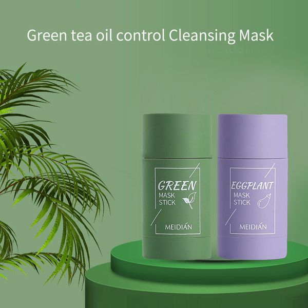 Green Mask Stick Cleansing Mask Acne Cleansing Beauty Skin Tè verde Melanzana Idratante Idratante Viso Maschera verde