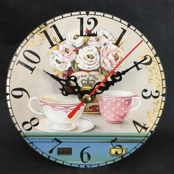 

davevy wooden wall clock vintage european style decorative retro kitchen home vintage chic rustic