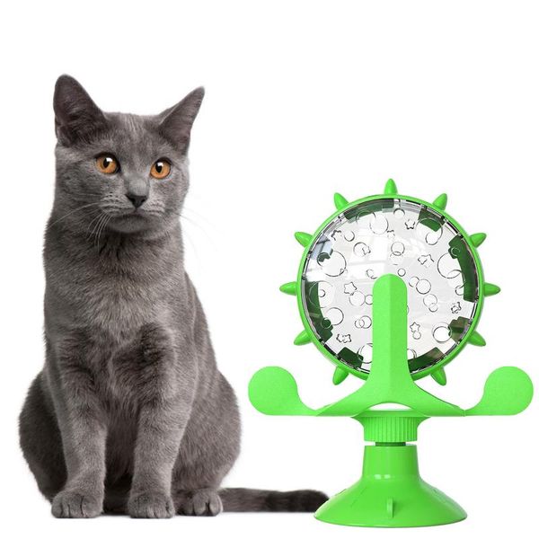

cat toys interactive windmill for indoor cats funny kitten with powerful suction cup treat dispensing puzzle dropship
