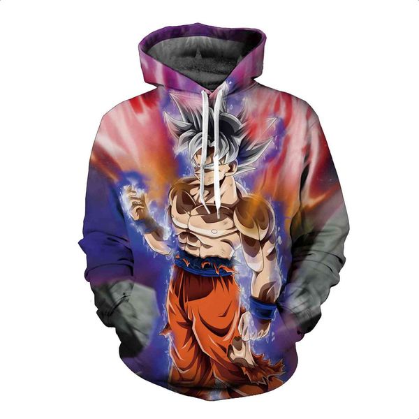 

fashion2021 mens leisure autumn / winter leisure qilongzhu cartoon 3d printed hoodie tide brand pullover, Black