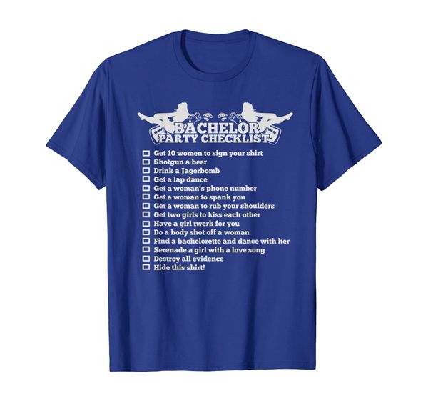 

bachelor party checklist shirt - funny groom shirt for men, White;black