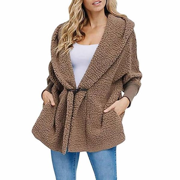 

women's jackets elegant faux fur coat women 2021 autumn winter warm soft button jacket female plush overcoat casual outerwear plus size, Black;brown