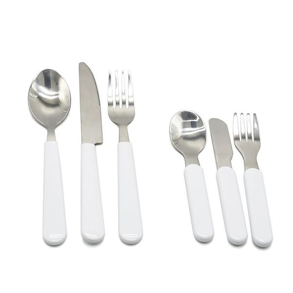 2022 Nova Sublimação Conjunto de Utensílios Brancos De Aço Inoxidável Dinnerware Talheres Ocidental Silverware Faca De Cozinha Colher Garfo Dinner