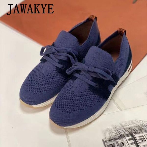 

dress shoes men's casual knitted sneakers breathable male runner comfort loafers couple's business, Black