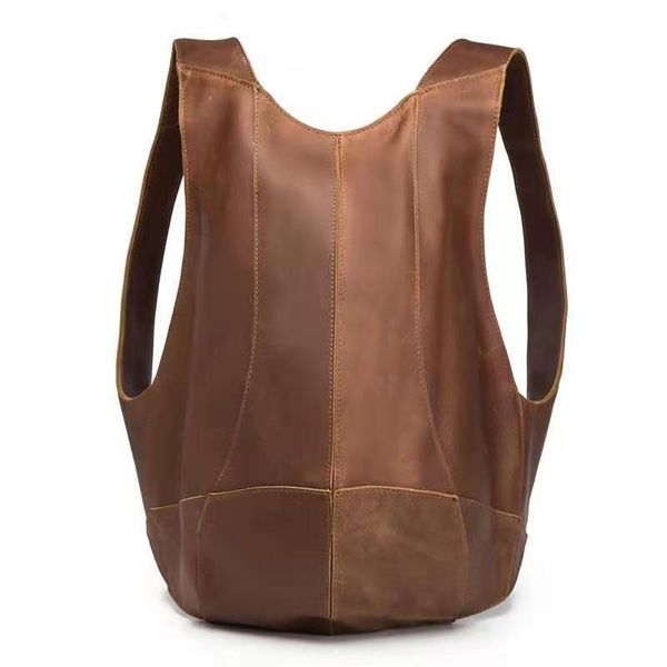 

backpack men's teenss retro soft leather leisure travel bags for women