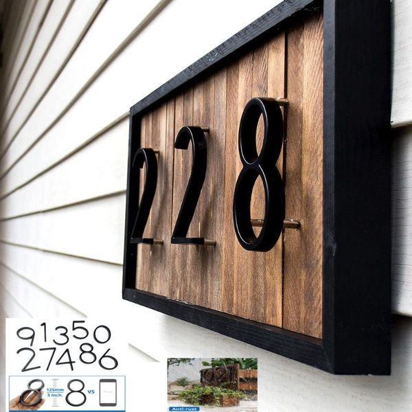 

novelty items 125mm floating house number letters big modern door alphabet home outdoor 5 in.black numbers address plaque dash slash sign #0