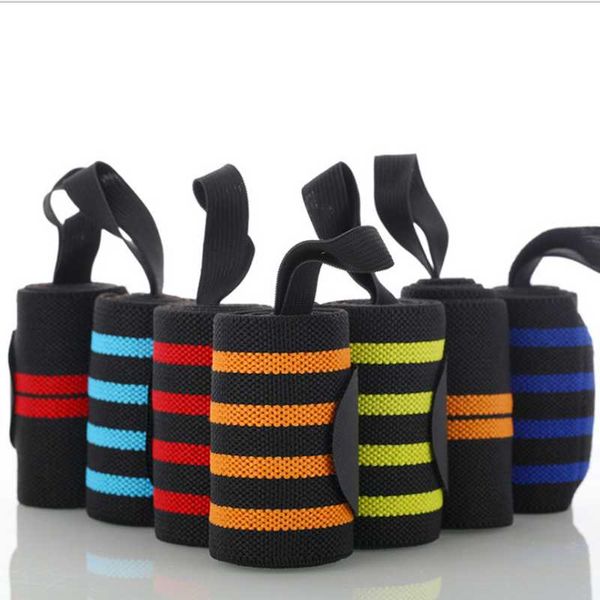 

wrist support 1piece sports bandage weight lifting strap fitness gym wrap hand wristband adjustable protector, Black;red
