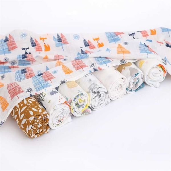 

120x110cm s born swaddle wrap blankets cotton infant muslin diaper cloth blanket 211029