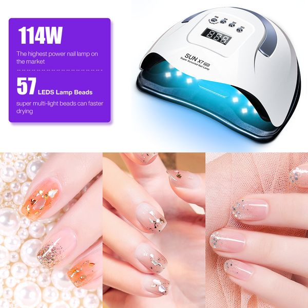 

dmoley uv led lamp nail dryer 90w/114w for all types gel 45/57 pcs led lamp for nails new design nail art manicure tools
