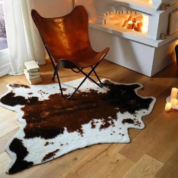 

cow animal print carpet chair throw rug anti-slip living room lounge mat decor