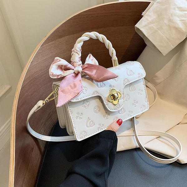 

evening bags women's shoulder bag vintage floral designs bow ribbon metal hasp leather crossbody handbags wholesale 2021 fashion female