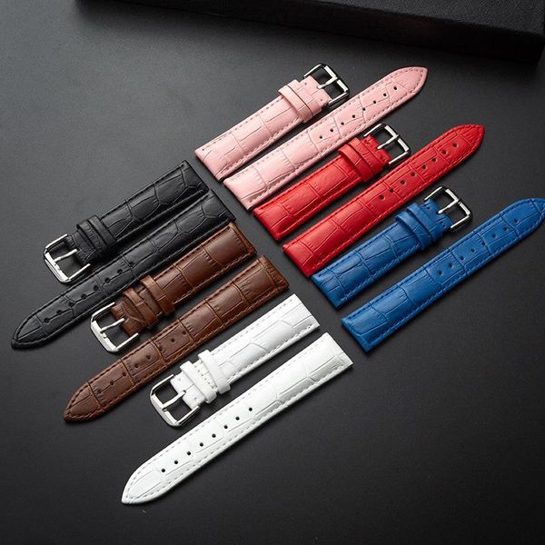 

watch bands animal skin band genuine leather straps 10mm 12mm 14mm 16mm 18mm 20mm 22m 24mm accessories brown colors belt purple, Black;brown