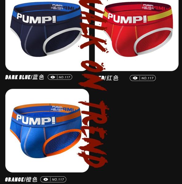 

wholesale new fine pump underpants mesh cloth men's underwear breathable briefs, Black;white