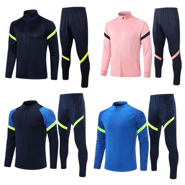 

2021 2022 football tracksuit soccer training suit camisola de futebol 21/22 maillot foot jacket jogging tracksuits, Black