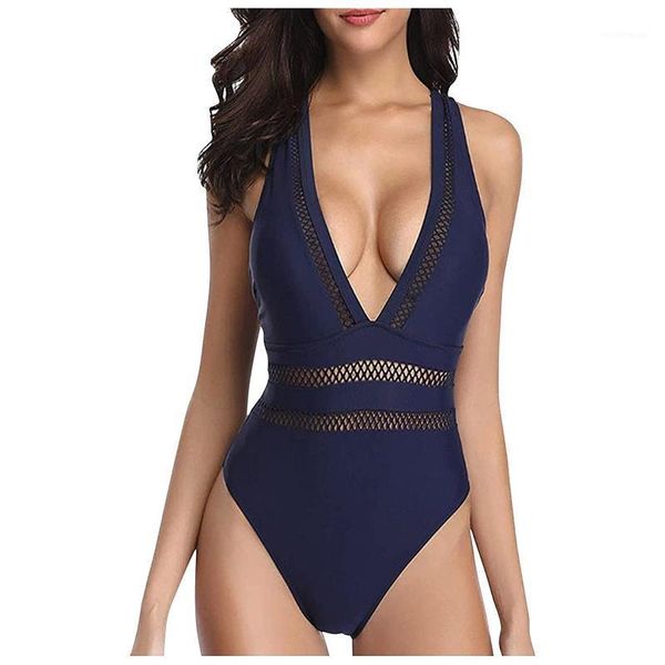 

women's swimwear 2021 bikinis women fashion lace v neck one piece swimsuits halter bathing suit female bandage biquini, White;black