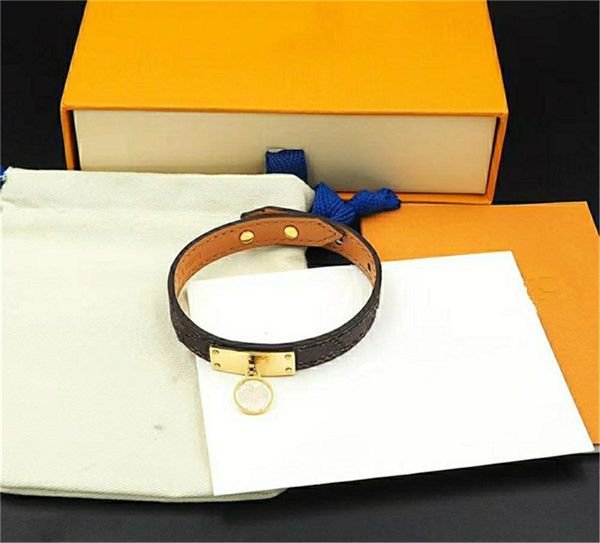 Оптовая классическая буква цветок кожаный браслет мужчина и женский браслет с логотипом коробка доставка может быть оптом