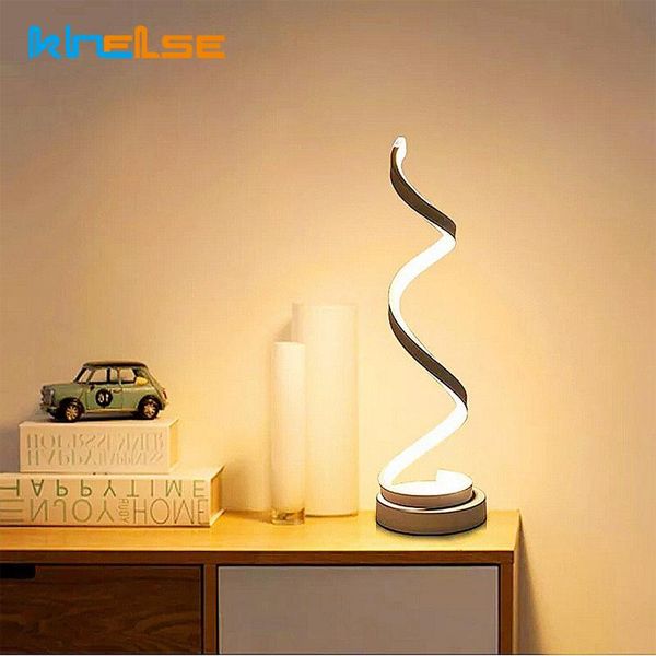 

20w led table lamp modern acrylic creative spiral table lights bedroom beside reading home l room decor lighting eu us plug