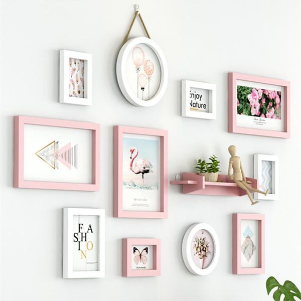 

frames and mouldings pink white colour sweet theme wall hanging po set 11pcs quality picture suit home decoration frame