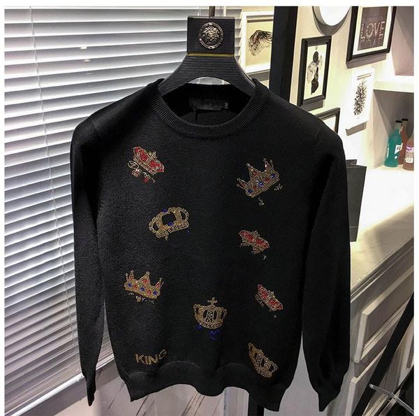 

men's sweaters wz0969 fashion 2021 runway luxury european design party style clothing, White;black