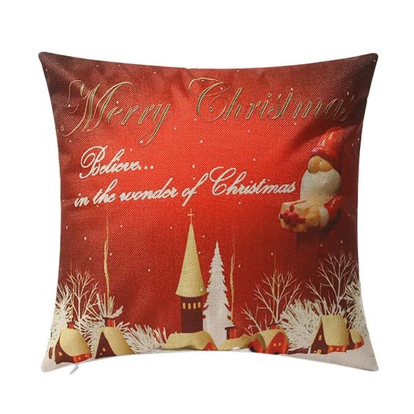 

pillow case christmas pillowcase santa square home decor linen cases cushion covers for sofa seat car gift 45x45cm