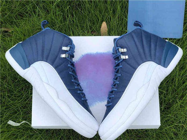 

authentic 12 indigo stone blue legend obsidian 12s real carbon fiber men athletic shoes sports sneakers with box 130690-404