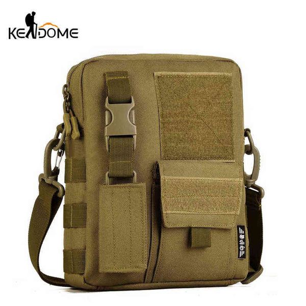 Homens Camo impermeável Mensageiro Vertical Saco Exército Fãs Tactical Ombro Bolsa Ao Ar Livre Viagem Pacote Comutador Estenda Molle Xa457WD Q0721