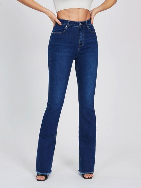 

tall raw hem high waist jeans n7xj#, Blue