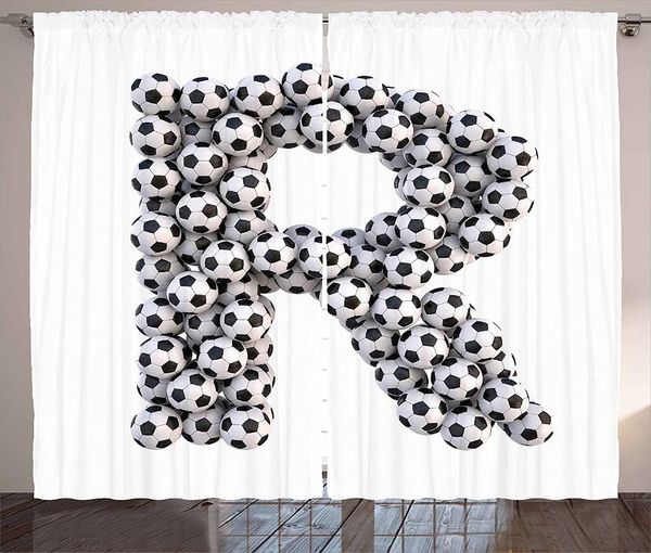 

curtain & drapes letter r curtains soccer themed pattern abstract alphabet design uppercase character sign living room bedroom window