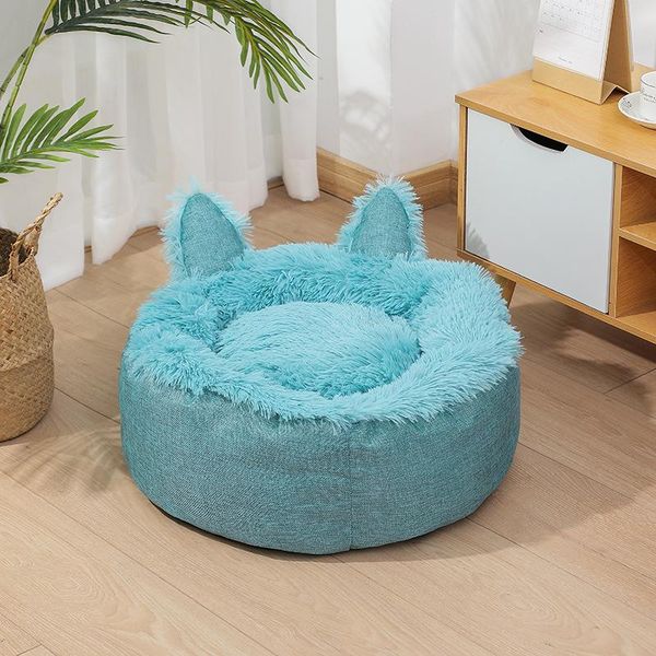 

pet bed long plush ramie animal shape detachable bed for cats and dogs