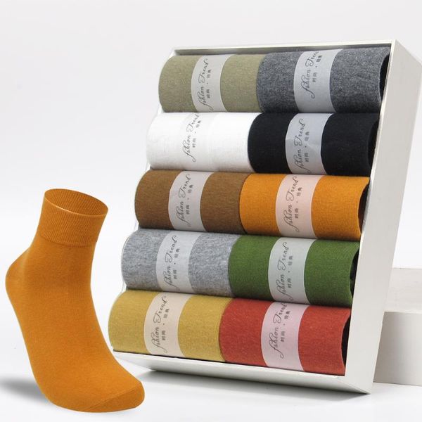 

men's socks 10 pairs cotton japanese colorful 's casual brand business dress happy for man gifts sox, Black