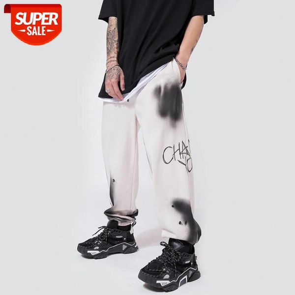 

2020 streetwear tie-dye harem pants 2020 casual cotton loose elastic waist sweatpants hip hop harajuku joggers men trousers gray #0p2l, Black