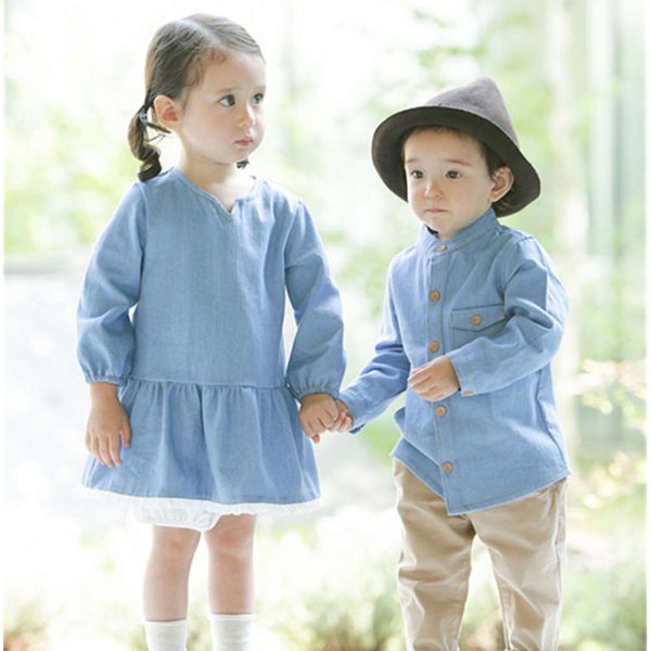 

new parent autumn 2021 hanfan jeans spring and child mother daughter drs father son shirt home decoration, Blue