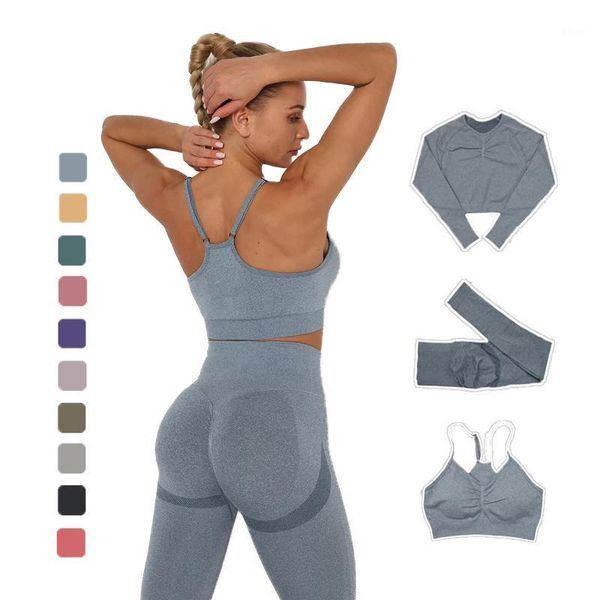 Sports Outfit Женщина Бесшовные Yoga Set Костюм Sexy Тренажерный зал Леггинсы Больная Регулируемая Бюстгальтер Женщины устанавливают фитнес