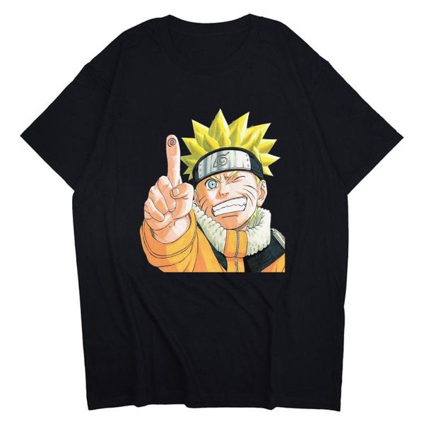 

men's t-shirts style hand-painted and women's cotton loose t-shirt street hip-hop anime cartoon series funny personali, White;black