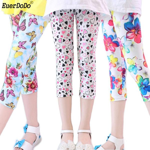 

trousers elastic girls leggings shiny pants for girl slim children flower kids sweatpants summer clothing 3-10 years child, Blue