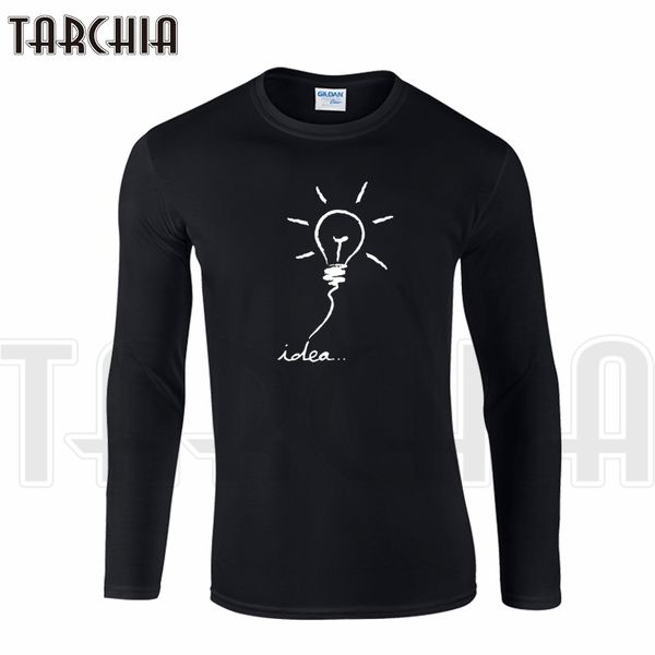 

tarchia new brand men's long sleeve t shirt homme have good idea t-shirt cotton tee big size plus boy wear 210317, White;black