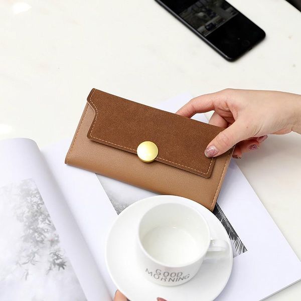 

wallets wallet lady's long frosted round buckle handbag banknote holder, Red;black